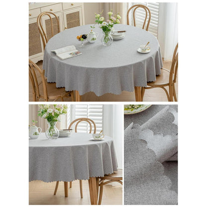Runde Tischdecke wasserdicht, hellgrau, 280 cm – Fleckabweisend & Elegant