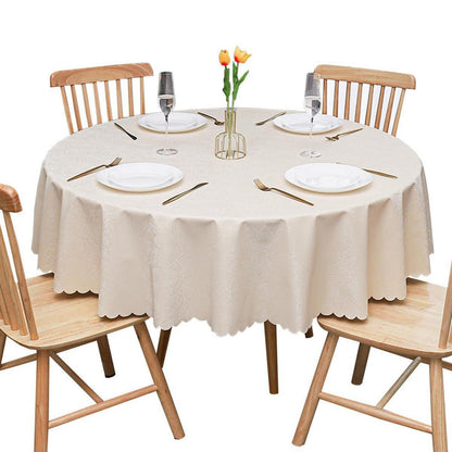 Runde Tischdecke wasserdicht, fleckabweisend, beige, 240 cm