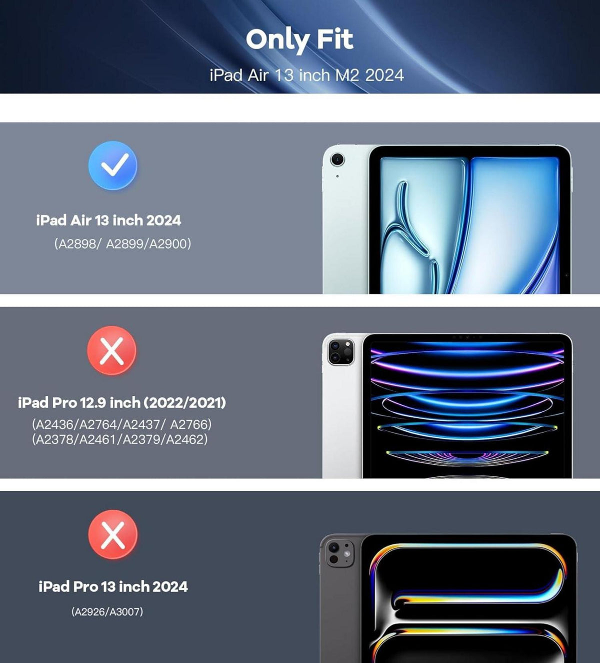 iPad Air 13 Hülle M2 2024, Schlanke Auto Schlaf/Aufwach