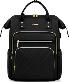 Damen Rucksack Wasserdicht 15,6 Zoll Laptop Elegant Schwarz