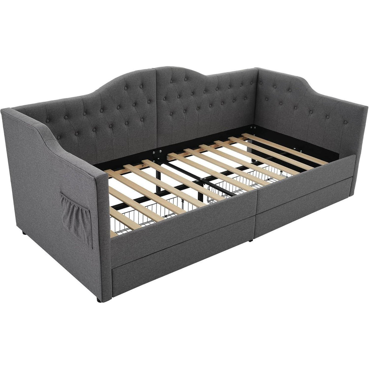 Schlafsofa 200cm mit Bettkasten & Schlaffunktion – Grau