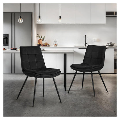 Samt Esszimmerstühle 2er Set – Gepolstert & Modern