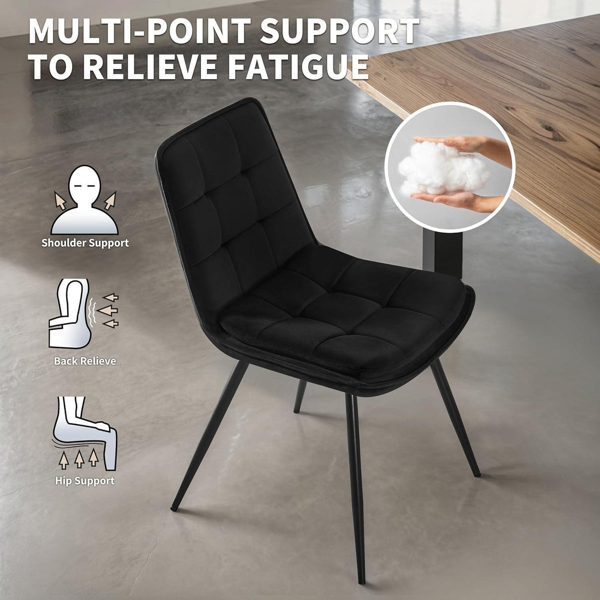Samt Esszimmerstühle 2er Set – Gepolstert & Modern