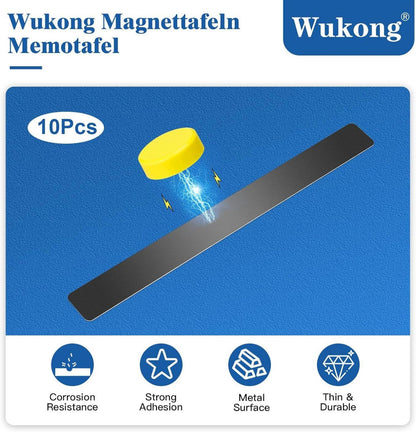 10er Set Wukong Magnetleisten 30x3cm Schwarz mit 32 Magneten