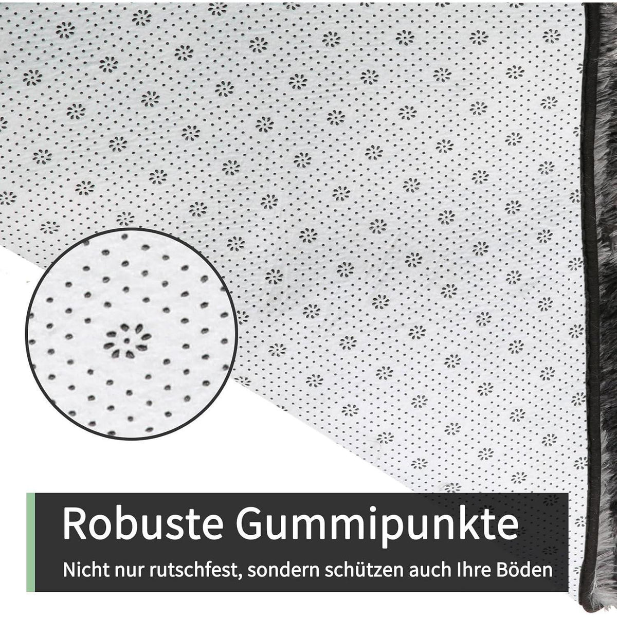 Grauer Hochflor Teppich 275x370 cm – Flauschiger Wohnzimmerteppich