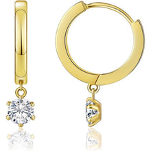 Silber Creolen Damen mit Moissanite/Zirkonia Anhänger 925