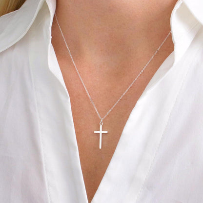 Kreuz Kette Damen 14K Weißgold Vergoldet Verstellbar