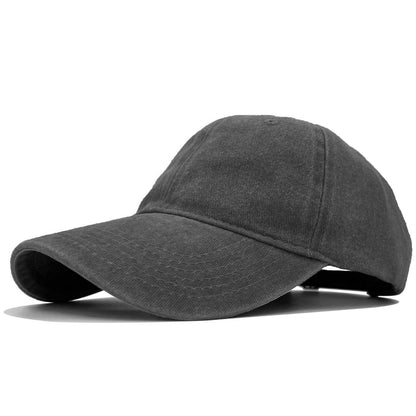 Vorgewaschene Baseball Cap Herren Damen – Einstellbare Schildmütze Schwarz