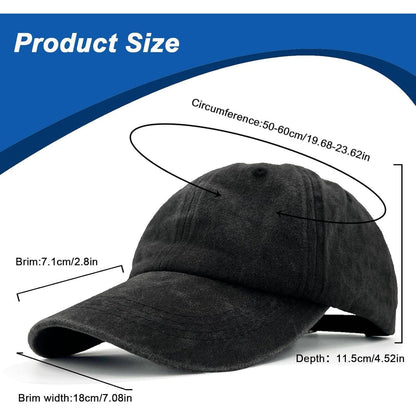 Vorgewaschene Baseball Cap – Dunkelblau, Einstellbar & Atmungsaktiv