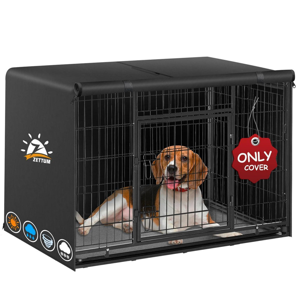 Hundekäfig Abdeckung 105cm – Winddicht & UV-Schutz 3 Jahre