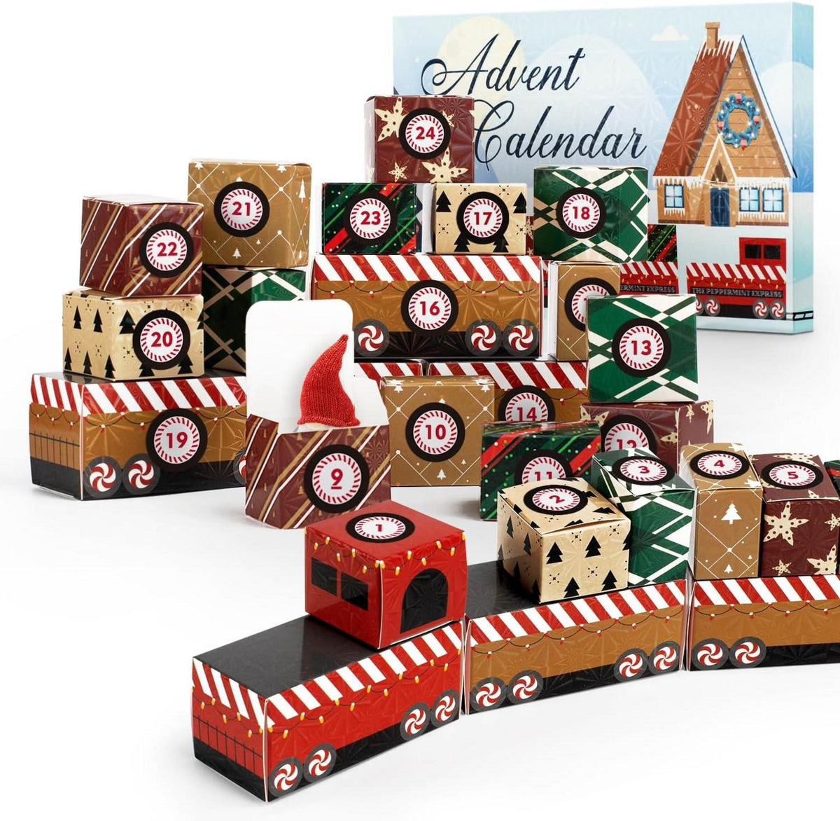 DIY Weihnachts Zug Adventskalender Set zum Befüllen