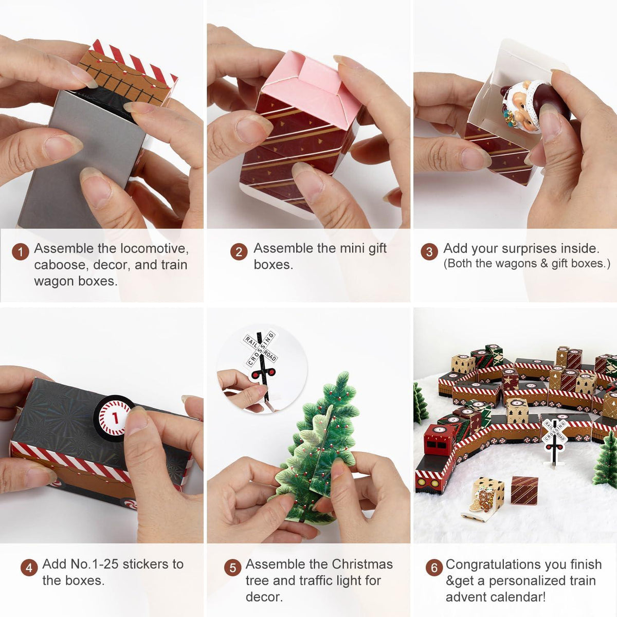 DIY Zug Adventskalender Set, Weihnachtsdekoration & Geschenk