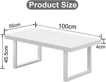 Weißer Couchtisch Modern Holz Metallgestell 100x55x45.5 cm
