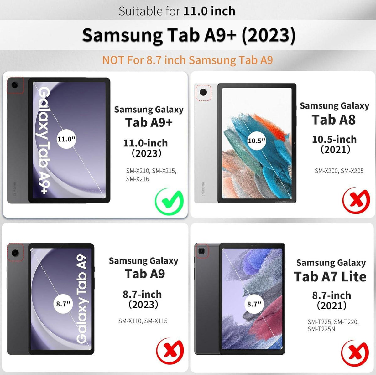 Samsung Galaxy Tab A9+ Plus 11 Zoll 2023 Hülle PU Leder