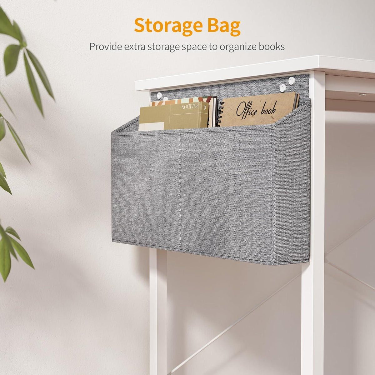 CubiCubi 100cm Weiß L-förmiger Eckschreibtisch mit Regalen