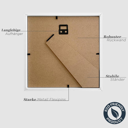 Bilderrahmen Weiß 20x20cm Holz 3er Set Quadratisch
