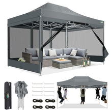 Faltpavillon 3x4,5m mit Moskitonetz & UV-Schutz – Grau