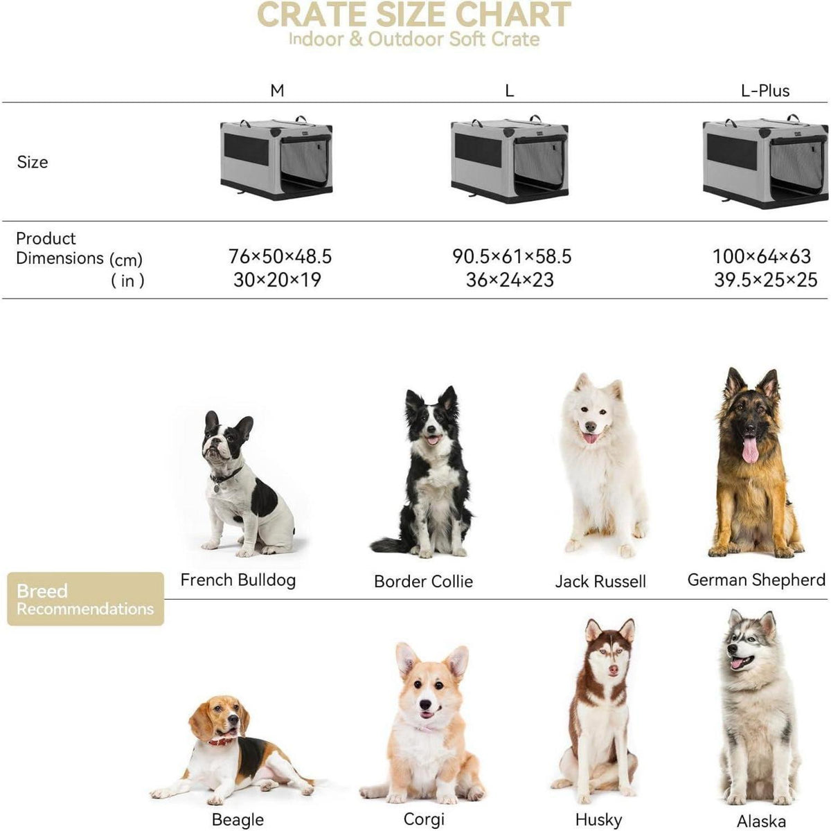 Faltbare Hundebox für Zuhause & Auto – Komfortabel & Sicher (L)
