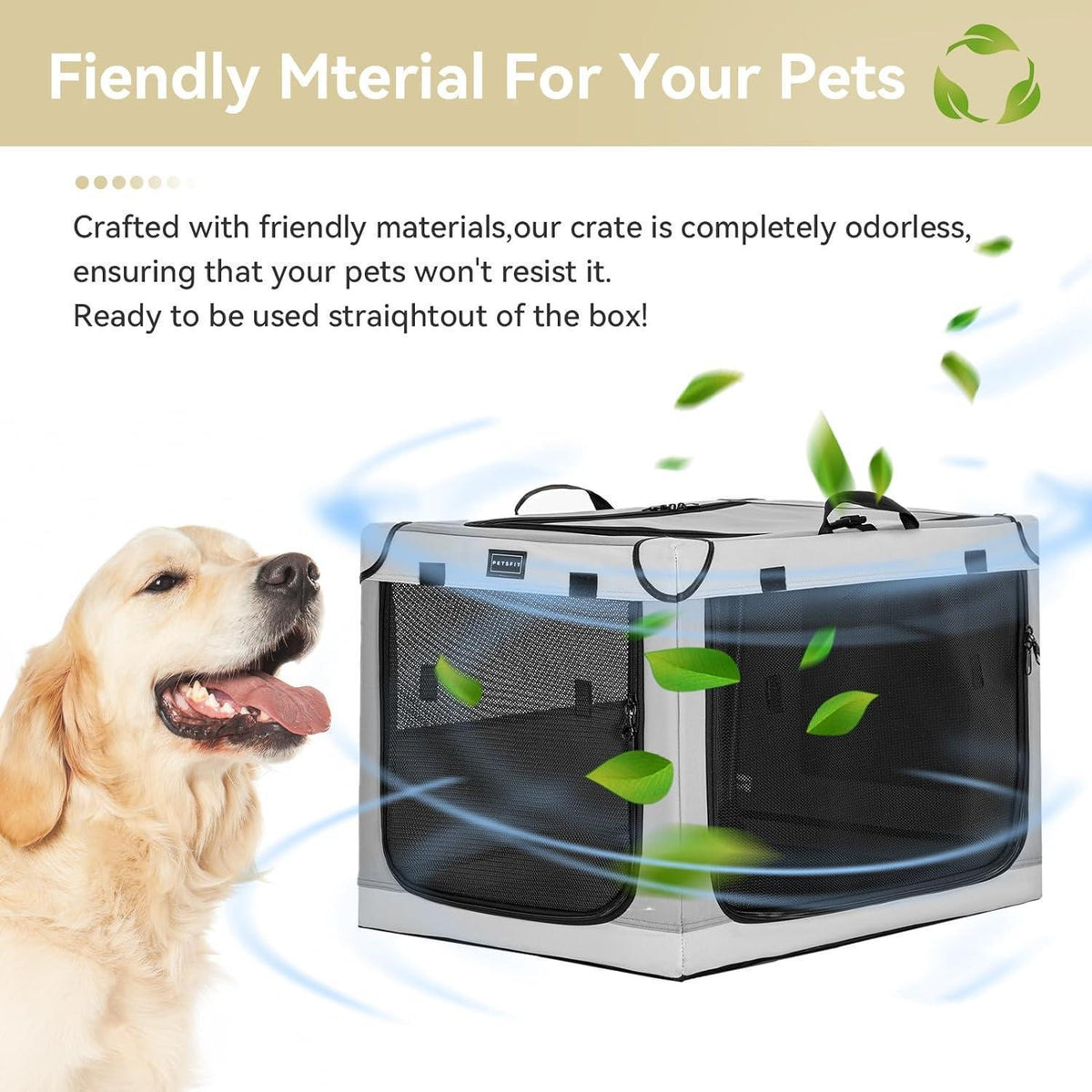 Faltbare Hundebox für Zuhause & Auto – Komfortabel & Sicher (L)