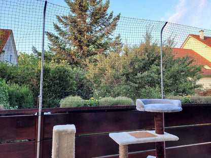 Balkon Katzennetz 8x3m Schwarz mit Zubehör, langlebig und sicher