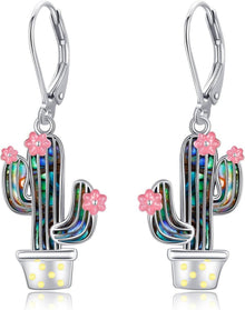 925 Sterling Silber Kaktus Ohrringe Sukkulenten Dangle Drop Titel
