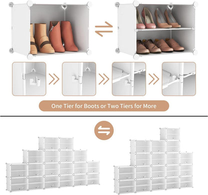 Schuhregal Transparente Tür 12 Ebenen 72 Paar Schuhe