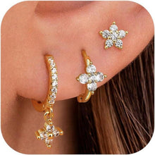 Silber 925 Ohrringe Set für Damen Mädchen Hypoallergen Zirkonia