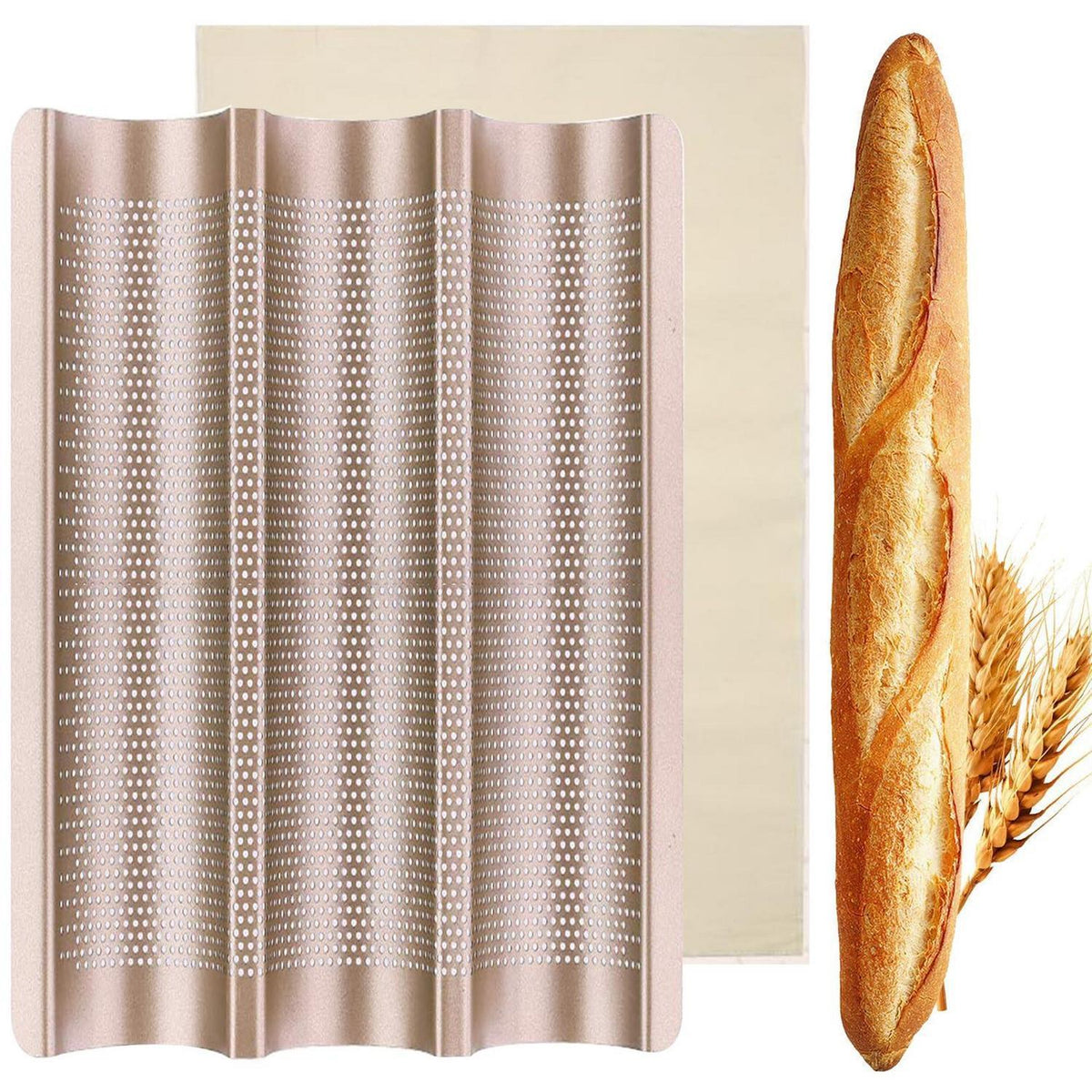 Baguette Backform Stahl – 3 Baguettes, Antihaftbeschichtet