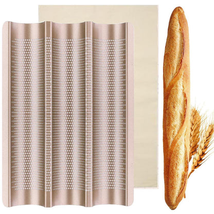 Baguette Backform Stahl – 3 Baguettes, Antihaftbeschichtet