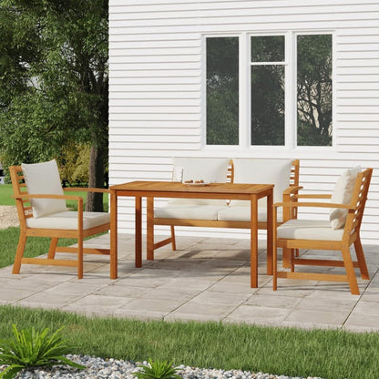 Balkon Lounge Set Holz 4 Personen Gartenmöbel Sofa Tisch