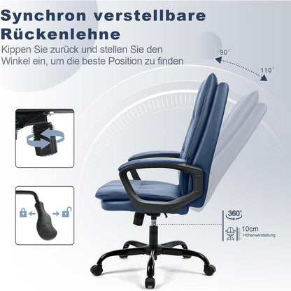 BASETBL Bürostuhl ergonomisch, Chefsessel PU