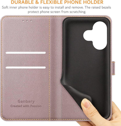 Handyhülle Xiaomi Redmi 13 4G Poco M6 Premium Leder Roségold