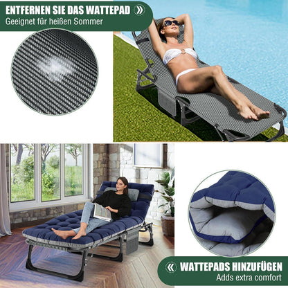 Klappbare Sonnenliege 2er Set mit Matratze und