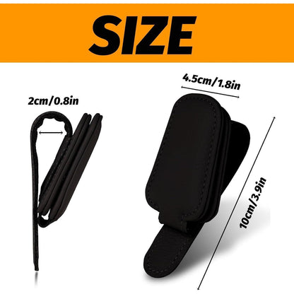 2er Set Leder Brillenhalter für Auto Sonnenblende Magnetisch