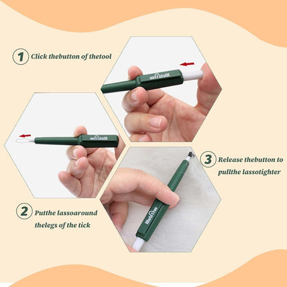 Zeckenschlinge Set für Haustiere, 2 Stück, Grün