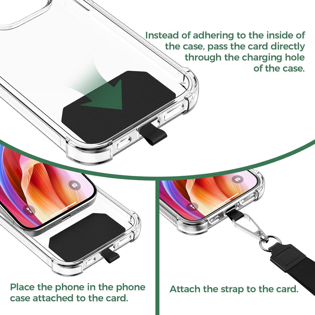 Handykette Universal 2 Stück mit Halsband 2× Schwarz
