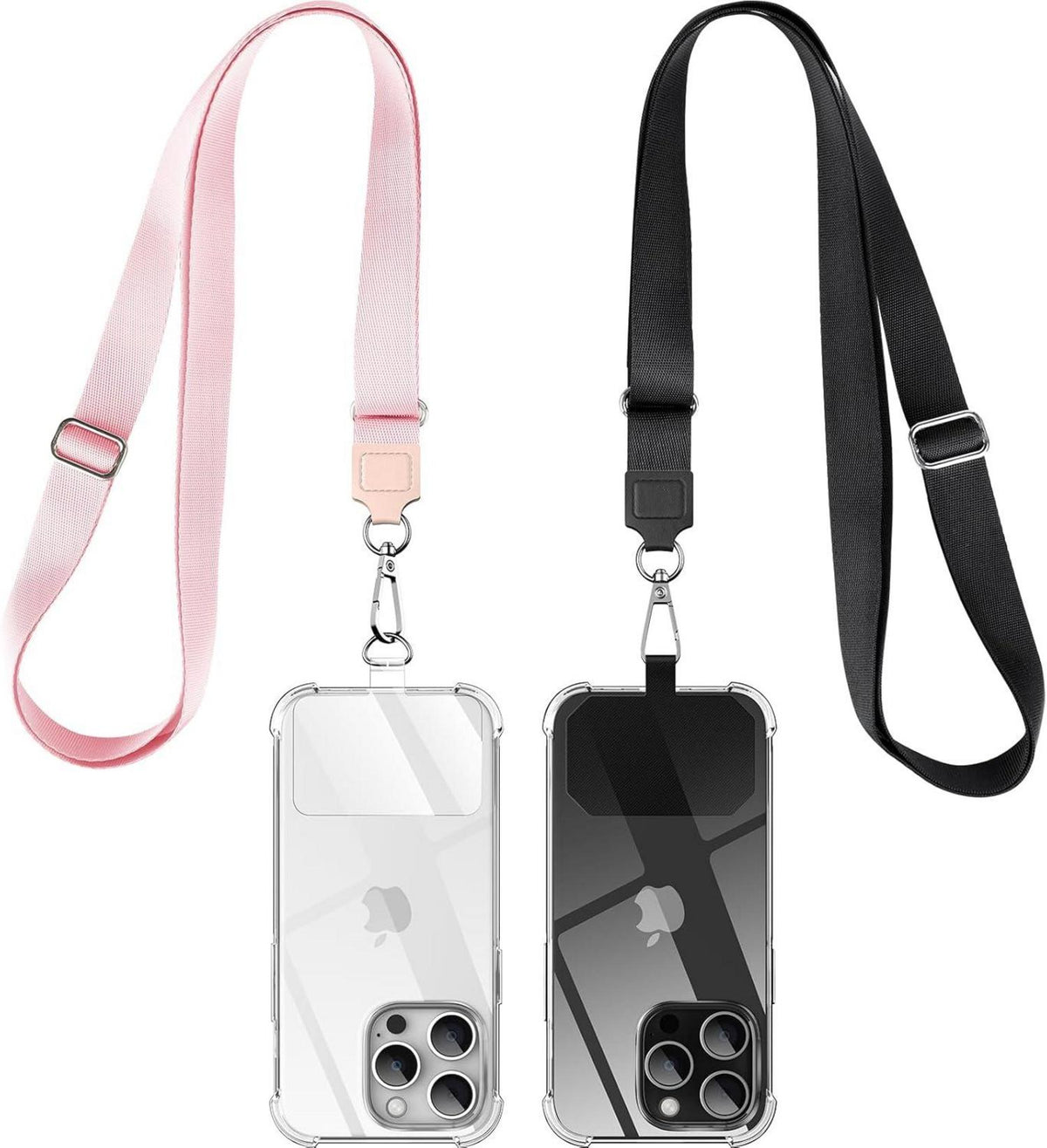Handykette Universal 2 Stück Schwarz Rosa Smartphone Hülle kompatibel