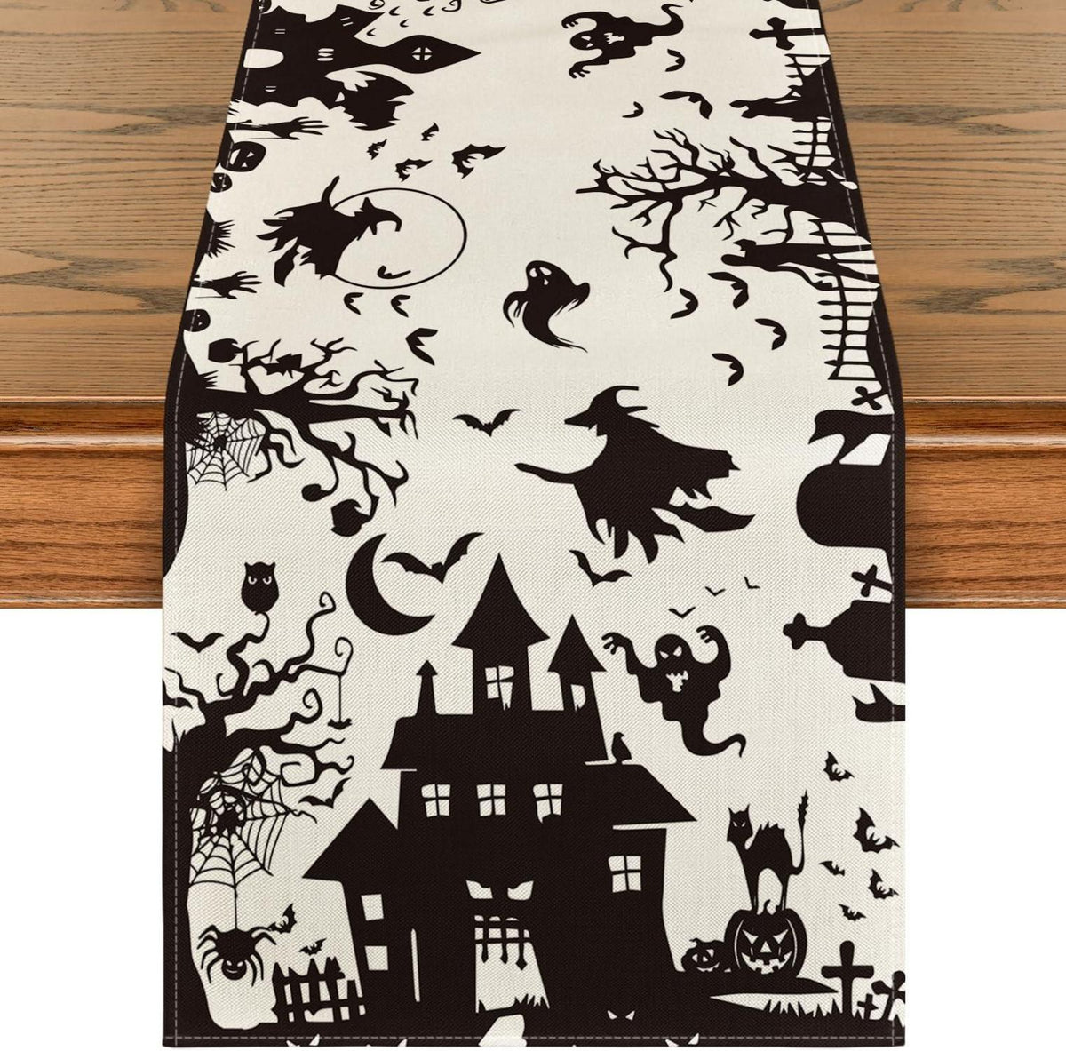 Halloween Tischläufer Spooky Haunted House Witch 40x180 cm