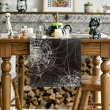 Halloween Tischläufer Schwarz Spinnennetz Dekor 40x100 cm