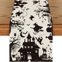 Halloween Tischläufer Spooky Haunted House Deko Schwarz