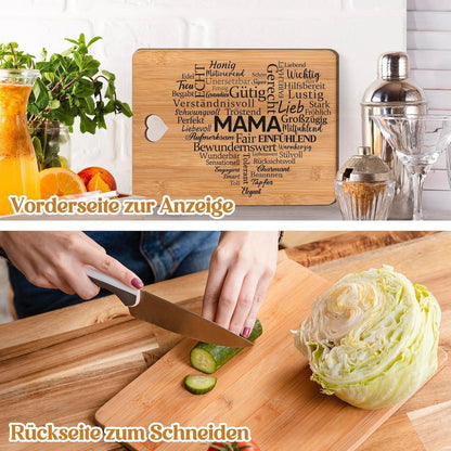 Mama Geschenk Bambus Schneidebrett für beste Mutter Freude
