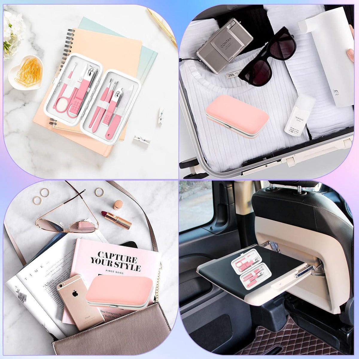 Edelstahl Nagelknipser Set Reise Maniküre Pediküre Nagelpflegeset Weihnachten Valentinstag