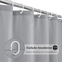 Duschvorhang 150x180cm Grau Wasserdicht Textil Schnell