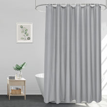 Duschvorhang 180x210 cm Grau Wasserdicht Textil Polyester Waschbar