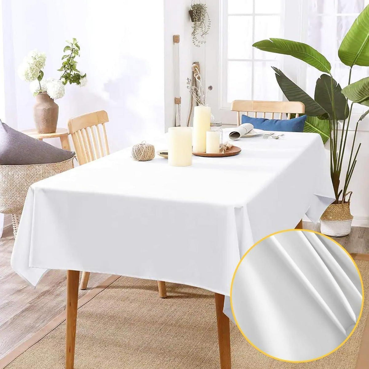 6x Weiße Tischdecken 137x274cm – Einweg für Party & Outdoor