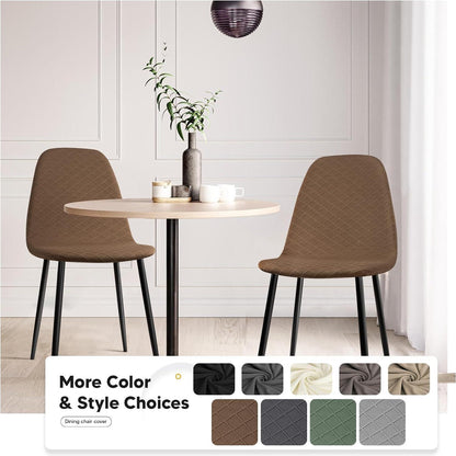 Stuhlhussen 4er Set Stretch Jacquard Braun – Universal Passform