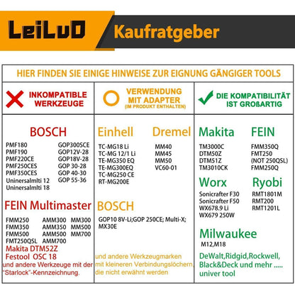 Oszillierzubehör 32tlg. für Holz, Trockenbau & mehr mit Tasche