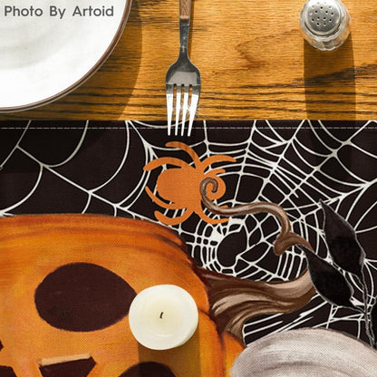 Halloween Tischläufer Spinnennetz Kürbisse Herbst Dekor 40x100 cm