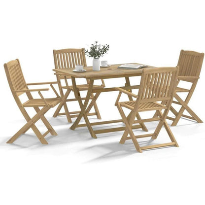 Garten Essgruppe Akazie Massivholz Latten-Design 5-teilig