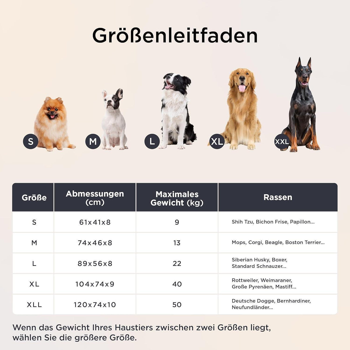 Orthopädisches Hundebett L 120x74cm Dunkelgrau mit Memory Schaum
